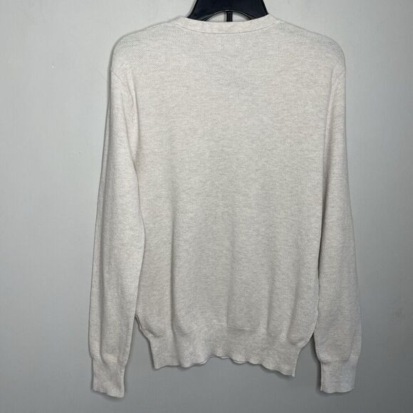 J.CREW Sweater Men Medium Cotton Pique Pullover NEW Beige Crewneck BM043 - Picture 6 of 15